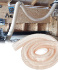 Heavy Duty Shop Grade Vacuum Hose Flexible Dust Collector Pipe Built Tough For Woodworking with clear puncture resistant design.