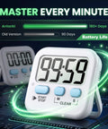 Top Shelf Two Pack Digital Timer With Built In Memory Dead Reliable For Kitchen Cooking Classroom tasks featuring an easy-to-read display.