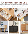 Premium Heavy Duty Center Mount And Undermount Drawer Slides Keeping Your Drawers Gliding Smooth Zero Fuss Hardware Replacement For Dressers Cabinets And Nightstands displayed in furniture drawers.