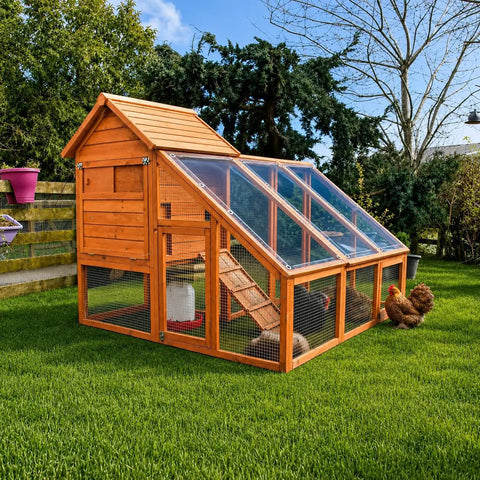 3X6 Ft 14 Mil Heavy Duty Clear Tarp With Zinc Grommets And Heat Sealed Borders, Waterproof Pvc Vinyl Cover For Patios And Outdoor Projects That Is Truly Beater Proof And Reliable on a chicken coop.