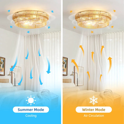 Keep Your Living Area Chill With This Dope Boho Rattan Ceiling Fan With Integrated Light And Flush Mount Low Profile Design crafted for smooth airflow in summer and winter modes.