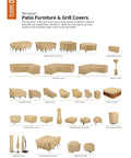 Various Terrazzo patio furniture and grill covers showcasing different sizes and shapes for outdoor use.