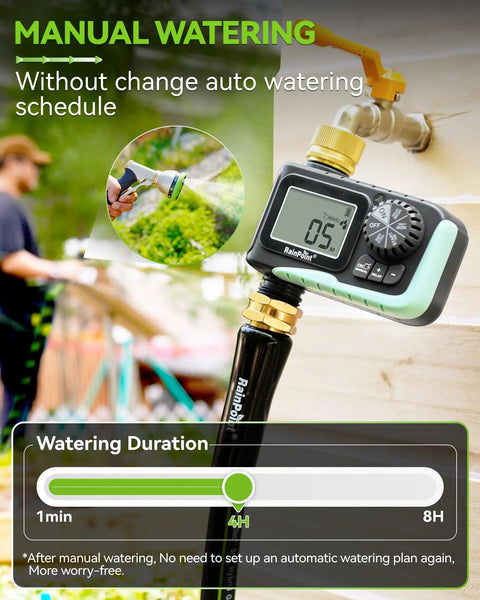 Brass Inlet With Brass Swivel Sprinkler Timer With Rain Delay And Manual Watering Digital Hose Irrigation System Kit for Lawns