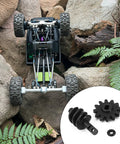 Overdrive Helical Gear Set 2-12T For 1/24 Axial SCX24 Crawler Upgrades with Steel Worm Gears, crawler on rocky terrain
