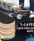 Beginner Friendly 31x8 Skateboard Deck With Double Kick And 7 Layer Canadian Maple, Dope Concave, Checkerboard Style