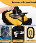 Chenille Microfiber Car Wash Brush Mop Kit With Long Handle And Extension Pole Scratch Free Exterior Duster disassembled mop head