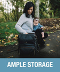 Parent with baby using Diaper Bag Backpack With Changing Pad And Stroller Straps For On The Go Parents Unisex Maternity Style