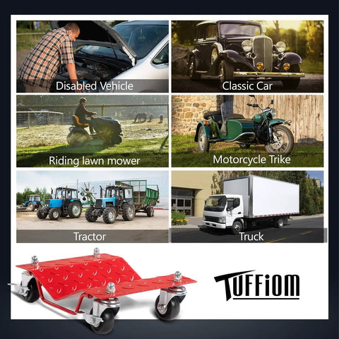 Total Game Changer Car Dolly Set Of 4 Features 6000 Lbs Capacity Heavy Steel Wheel Skates And Sure Grip Brakes For Zero Stress Garage Rearranging And Easy No Sweat Transfers