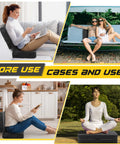 Multiple uses of Go Kart Two Seater Seat Cushion With Elastic Straps in home and outdoor settings.