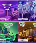Color Changing Crystal Ring LED Pendant Chandelier With Remote Dimmer Rainbow RGB Lighting Adjustable in various room settings