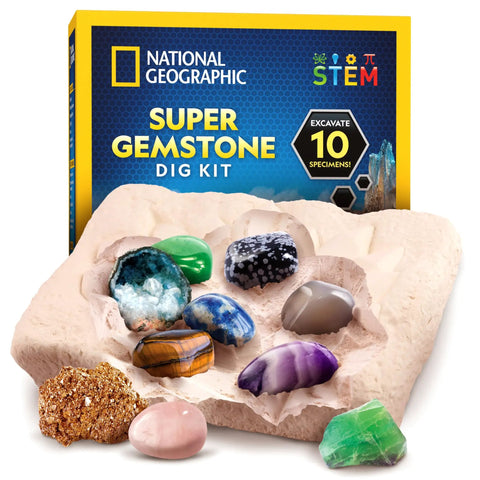 Dig Up 10 Real Gemstones Like A Boss Geologist With This Kid Friendly Gemstone Dig Kit Includes Amethyst Rose Quartz Pyrite Tigers Eye