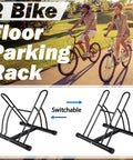 Dual Bike Rack For Indoor Or Outdoor Use Heavy Duty Steel Tire Storage Stand With PVC Feet Two Bike Parking Solution