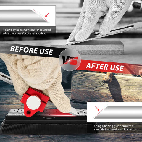 Angle Fixing Honing Guide For Whetstone Sharpening No Frills Edge Setup For Chisels And Planes 0 To 2 Point 55 Inches Red One Piece Woodworking Tool That Makes Sharpening A Breeze