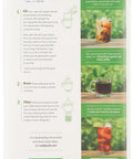 Back of package showcasing instructions for Natural Paper Filter Bags For Home Cold Brew System Pack Of 20 with iced coffee images.