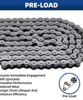 Beefed-Up Size 50 Roller Chain For Heavy Duty Machinery, 10 Foot Length With Free Connecting Links, enhancing lifespan and efficiency.