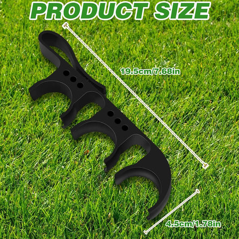 2 In 1 Golf Ball Tees Holder With Quick Release Hook Portable Club Bag Accessory Black ABS Measuring 19.5cm x 4.5cm