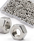 300 Pcs M4 Hex Nuts Stainless Steel 304 A2 70 Coarse Thread Hexagon Nuts For Hardware Projects And Repairs, Rustproof