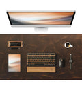 Leather Desk Mat 35.4 By 17 Inches Real Leather Desk Pad With Oil Wax Finish 2mm Thick Blotter Stitched Edge Anti Slip Surface