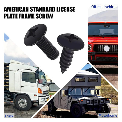 Rustproof License Plate Screws Kit With Anti Theft And Anti Vibration Stainless Steel Self Tapping Fasteners for trucks and SUVs