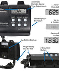 Outdoor Timer With 7 Day Programming And Astronomic Self Adjust With weatherproof plug-in for controlling lights and fans.