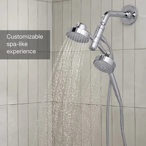 Awaken 2-In-1 Shower System with handheld, three spray modes, chrome finish in bathroom for spa-like experience