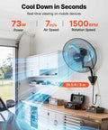 18 Inch Wall Mount Oscillating Fan With 3 Speed Settings, Long Reach Airflow Up To 29.5 Feet, mounted in a garage workshop