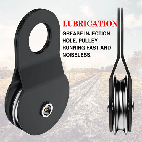 8 Ton Off Road Winch Recovery Snatch Block Pulley Doubles Your Winch Capacity For Tough Trails with grease injection hole