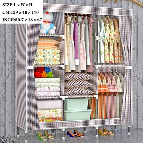 Rock Solid Portable Wardrobe With Waterproof Oxford Cloth Kickass Storage Organizer For Dorm Rooms And Home Offices Featuring Massive Shelving And Full Length Hanging Racks For Everyday Threads
