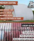 Premium coating comparison with Smooth Operator Silicone Roof Coating And Killer UV Reflective Sealant For Flat Or Sloped Surfaces Workhorse White.