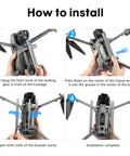 Installation steps for Landing Gear For DJI Air 3 And Air 3S, Foldable Extended Quick Release Drone Protector shown in diagrams.