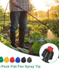 Person using 12 Pack Flat Fan Sprayer Tips Kit With 110 Degree Spray And 0.15 To 0.6mm Orifice Sizes in garden
