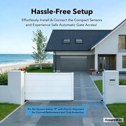 Infrared Photocell Beam Sensor for Automatic Swing Gates and Garage Doors by beachside home, weatherproof photoelectric safety sensor