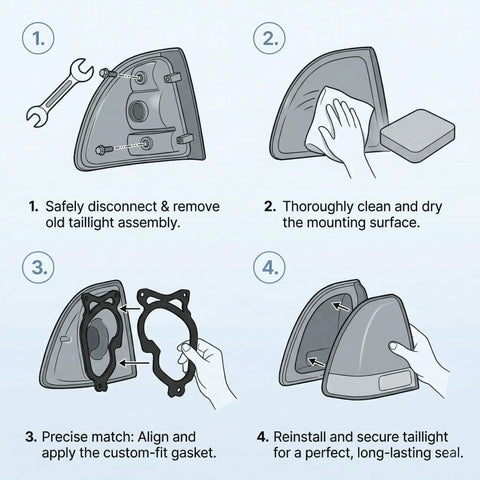Step-by-step guide for installing Chevrolet Impala Taillight Gasket Seals Set For Driver And Passenger Side Rear Brake Light Seal Kit 2014 Through 2020 Two Piece Replacement Pair Weatherproof Tail Light Sealing For Leak Free Lights