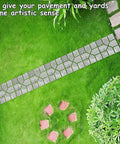 Top view of a garden path with Reusable Plastic Concrete Paving Pavers 8 Grid Garden Patio Stones Ideal For Do It Yourself Driveway Brick Slab Walk Maker Interlocking Garden Pathway Durable.