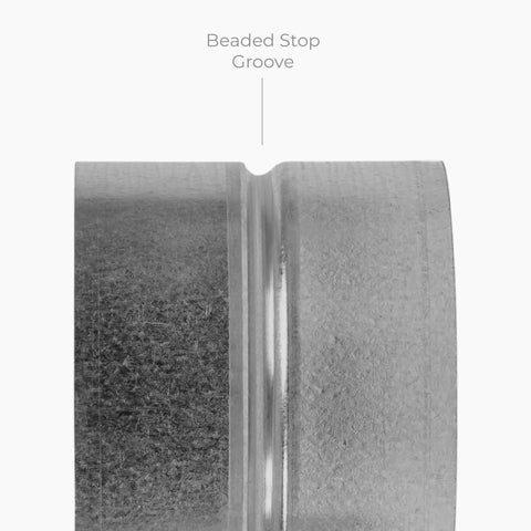 6 Inch Galvanized Metal Duct Connector For HVAC Ducting Round Ventilation Pipe Fitting Adapter Coupling And Extension Heavy Duty Metal Duct Vent Coupler For Dryer Duct Elbow And Splitter, beaded stop groove detail