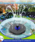 Pro Grade 3.5W Glass Panel Solar Fountain With RGB Night Show And Anti Drift Fixer 7 Nozzles installed in garden pond