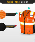 Classic Safety Vest 2 Pack Class 2 ANSI OSHA HiVis Reflective Mesh Breathable Rugged Heavy Duty With 10 Pockets Front Zipper Orange Small Work Gear On The Job Site