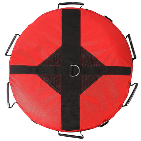 Top view of Inflatable Dive Float Buoy With Flag, 29 Inch Surface Marker For Scuba, Freediving, Snorkeling, And Spearfishing