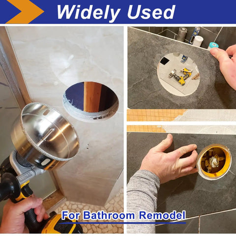 4 Inch Diamond Hole Saw With Pilot Bit For Glass And Tile drilling clean hole in bathroom tile