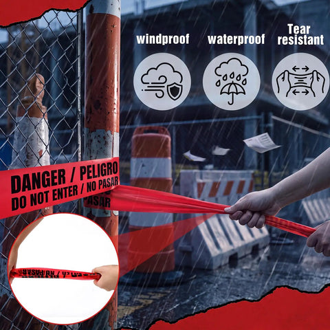 Top Shelf Six Roll Red Hazard And Caution Warning Tape No Sweat Non Adhesive Barrier Ribbon For Job Site Crowd Control 3 Inch X 1000 Ft Heavy Duty Safety Rolls Construction Zones And Event Barricades