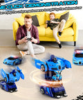 Remote Control Car Transforming Robot Toy For Boys With OneClick Demo 360 Rotation Smooth Deformation LED Lights RC Vehicle