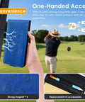 Magnetic Golf Scorecard Holder With Premium Leather All In One Design Blue Slim Back Pocket Carry Universal Fit For Most Scorecards