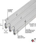 White Aluminum And Vinyl Door Seal Kit With Screw On Top And Sides Blocks Drafts Moisture Dust And Insects Includes One 36 Inch L Strip And Two 84 Inch L Strips For Exterior And Interior Doors showing aluminum carrier and vinyl bulbs