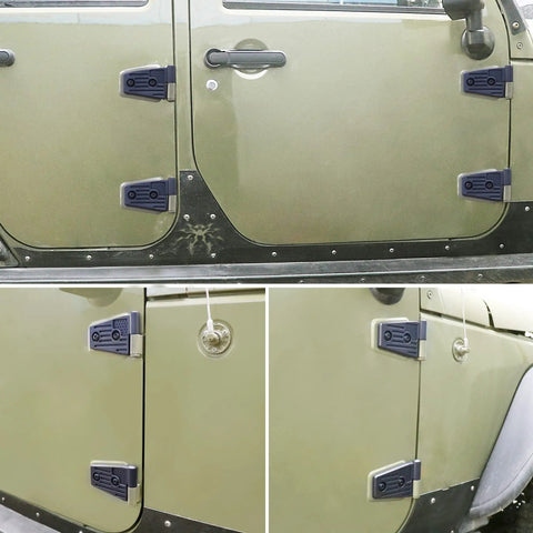 Jeep Wrangler JK Door Hinges Kit Replacement Aluminum Black 8 Pcs For 2007 2018 JK JKU Rubicon Sahara 4 Door installed