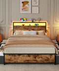 Queen Bed Frame With A Slick Two Tier Storage Headboard And Built In Charging Station Plus Six Roomy Drawers For A Game Changing Sleep Setup And Effortless Daily Flow in modern bedroom design.