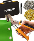 Heavy Duty Grommet Tool Kit With Three Eighths Inch Eyelet Pliers And Ten Millimeter Punch for tarps, fabric, leather crafting