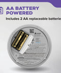 No-Brainer 2-In-1 Smoke And Carbon Monoxide Detector With AA Battery Power, 85 Decibel Alarm, Red LED Indicator, Advanced Sensing For Faster Smoke Detection, Easy Home Safety Upgrade, 9th Edition AA battery compartment with 2 replaceable batteries