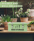 60 Slot Metal Seed Storage Organizer With Lid And Safety Locks For Garden Use Rust Proof Seed Saving Box Includes 60 Envelopes