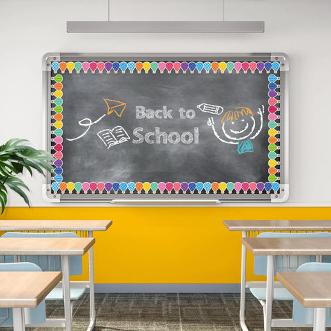 Back To School 24 Piece Magnetic Borders Set For Classrooms And Whiteboards With Kid Friendly Hot Air Balloon Design