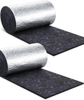 Two Roll Gray Duct Insulation Wrap With Thermal Foil Backing For HVAC Vents And Air Ducts 12 Inch Wide 20 Feet Long showing rolls of insulation.